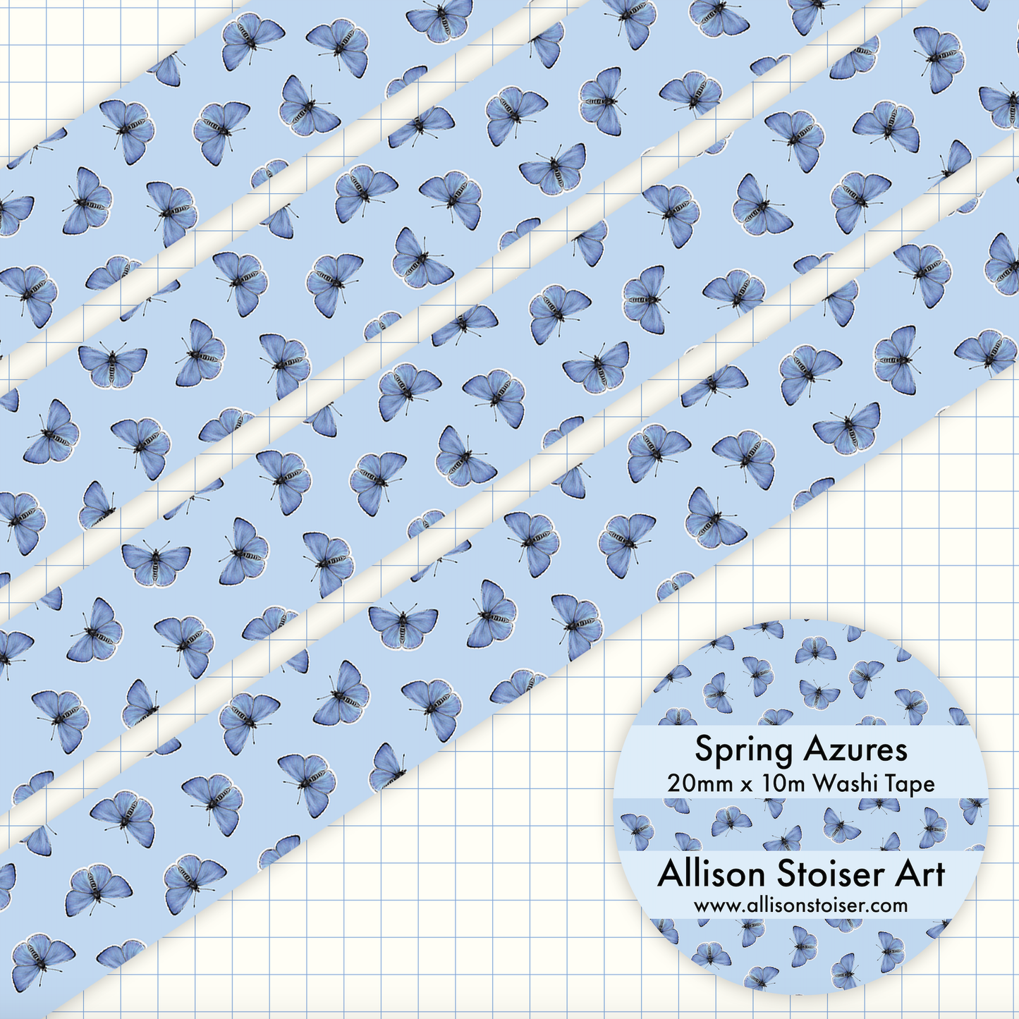Spring Azure Butterflies Washi Tape
