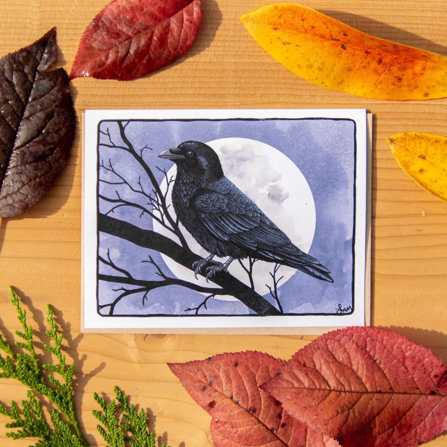 Raven Moon Greeting Card