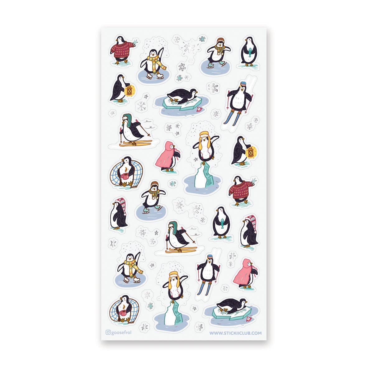 Frosty Penguin Fun Sticker Sheet