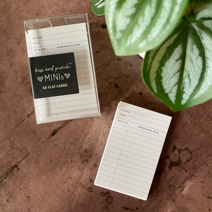 Library Card Minis™ - White - 60 Flat Notecards 