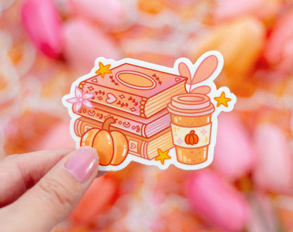 Pumpkin Books Vinyl Decal Sticker by Unicorn Eclipse