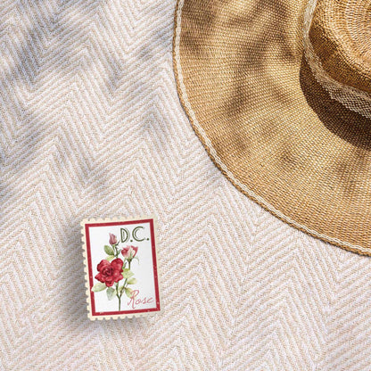 Washington DC Rose Stamp-Style Decal