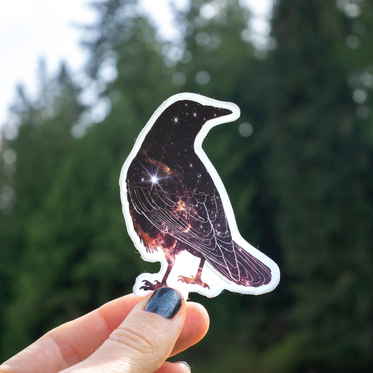 Cosmic Crow 3" vinyl sticker - waterproof