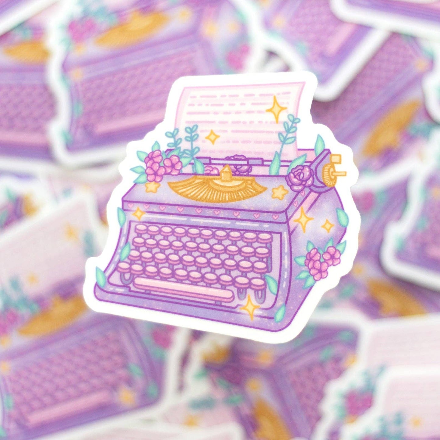 Dreamy Typewriter Clear Sticker