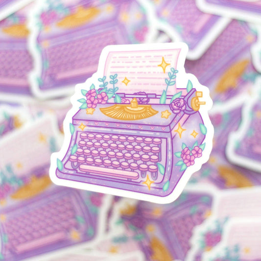 Dreamy Typewriter Clear Sticker