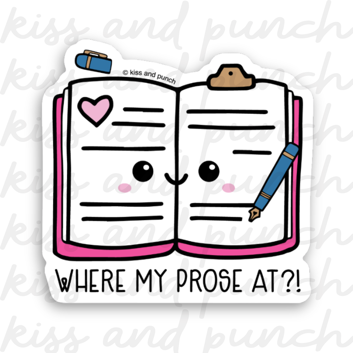 Where My Prose At Notebook Vinyl Sticker 