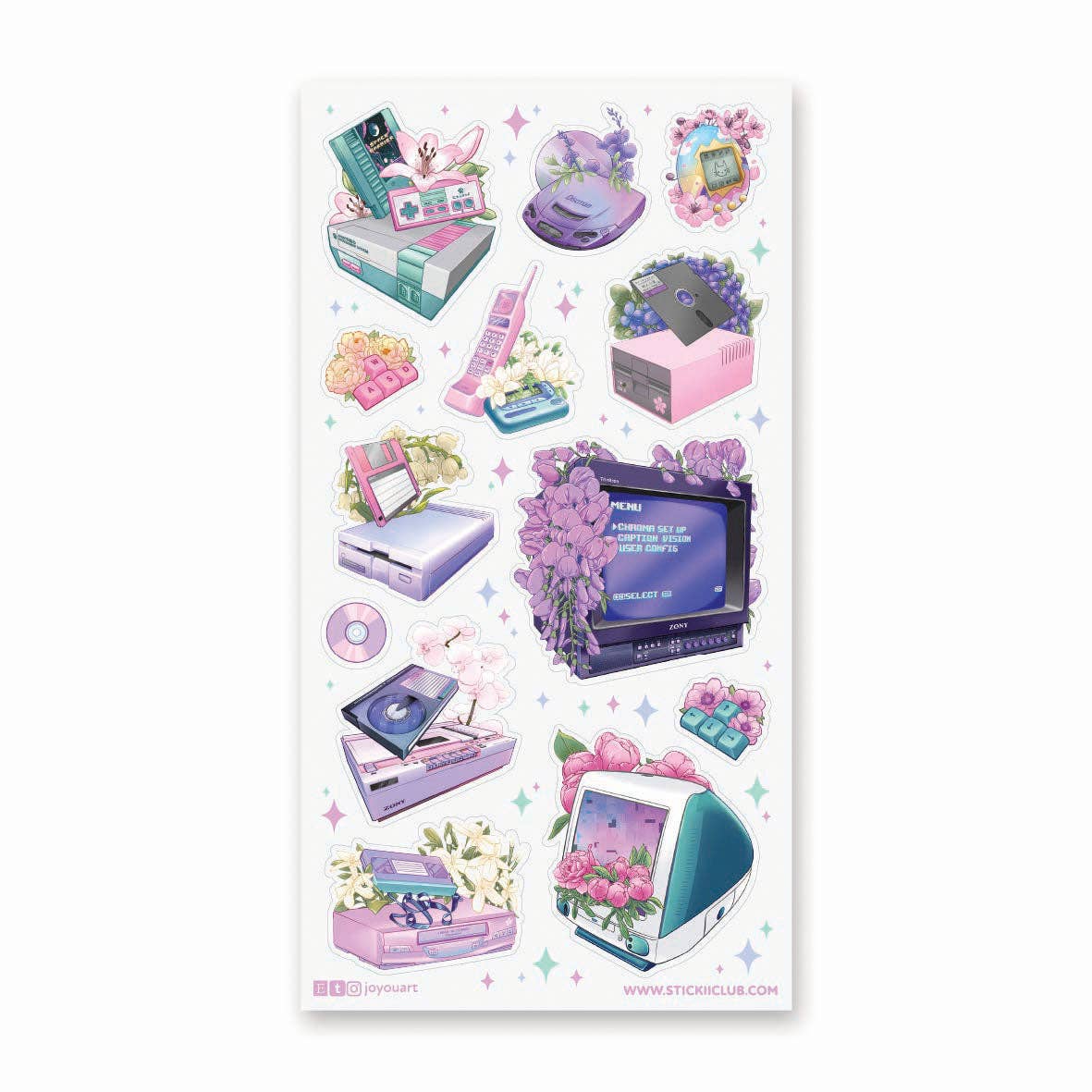 Retro Tech Bloom Sticker Sheet