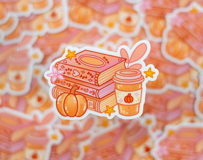 Pumpkin Books Vinyl Decal Sticker by Unicorn Eclipse