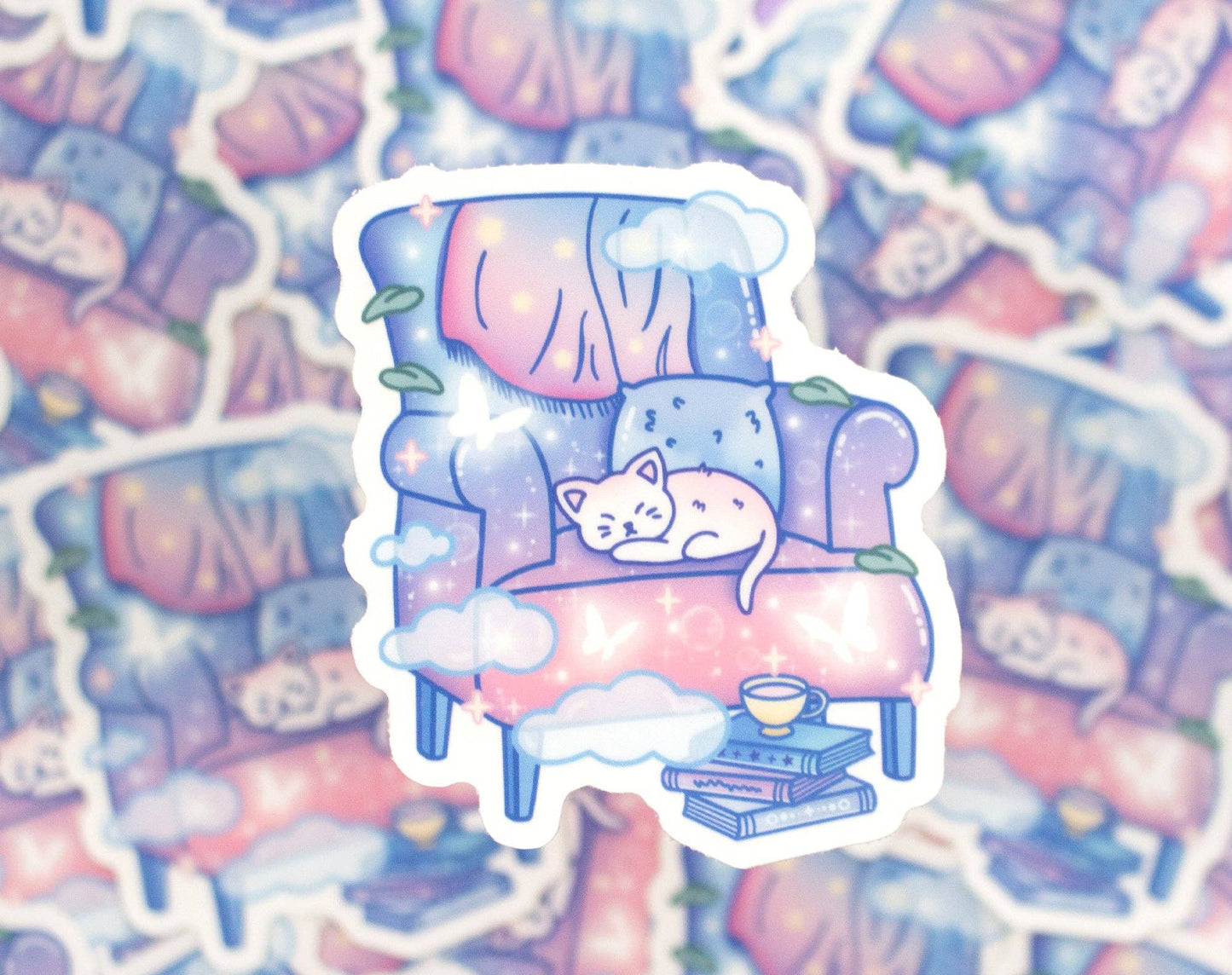 Reading Chair Clear Vinyl Sticker Decal by Unicorn Eclipse