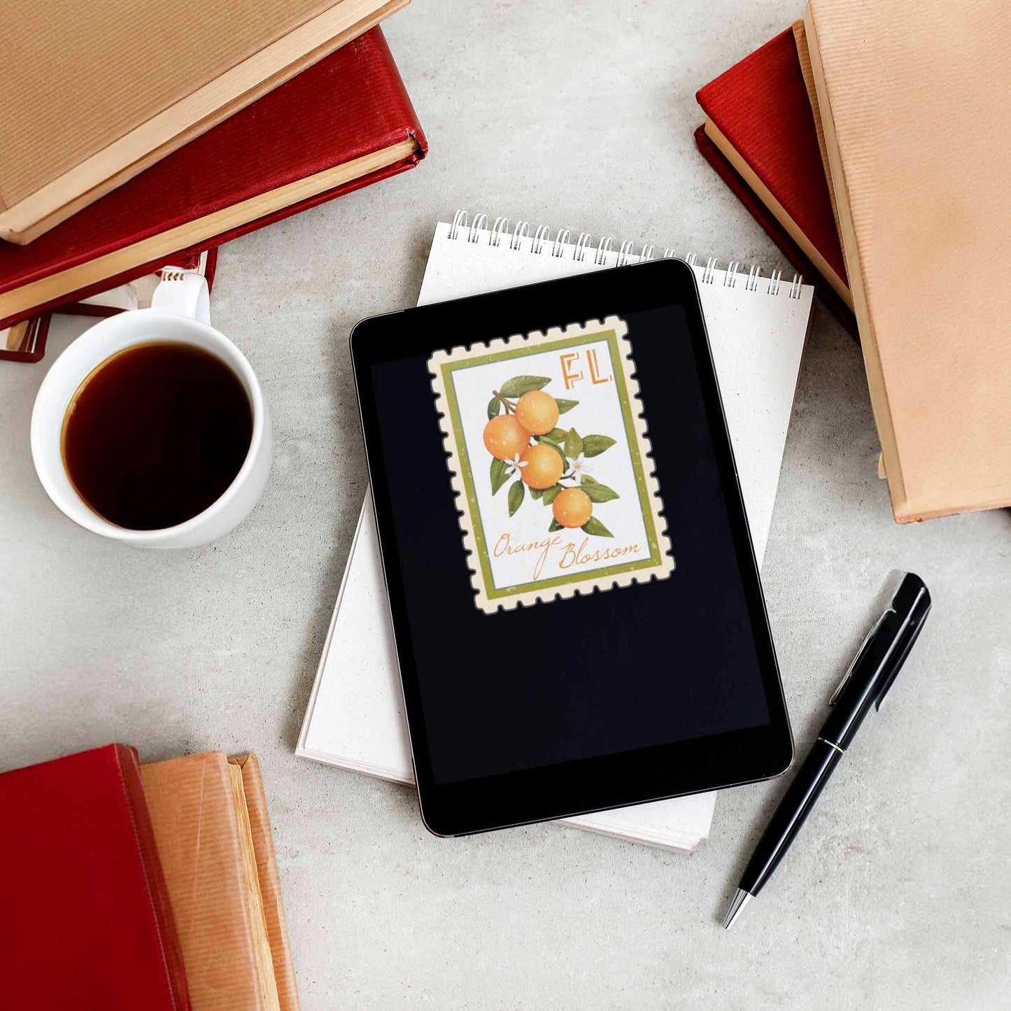 Florida Orange Blossom Stamp-Style Decal