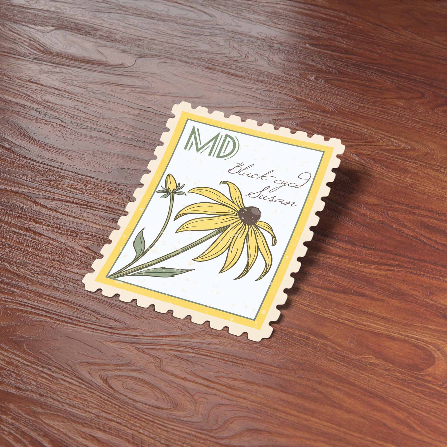 Maryland Black-Eyed Susan Stamp-Style Decal