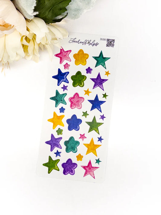 Bubble Stars Deco Sticker Sheet by Lauren Phelps Designs