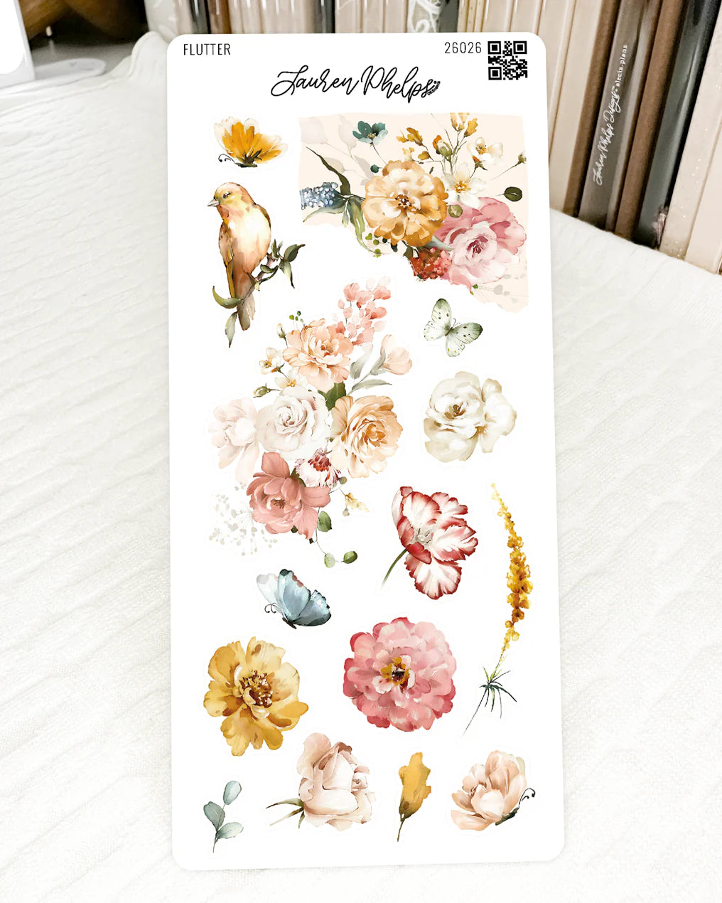 Flutter Collection Sticker Sheet Bundle of 6 by Lauren Phelps Designs
