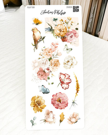 Flutter Collection Sticker Sheet Bundle of 6 by Lauren Phelps Designs