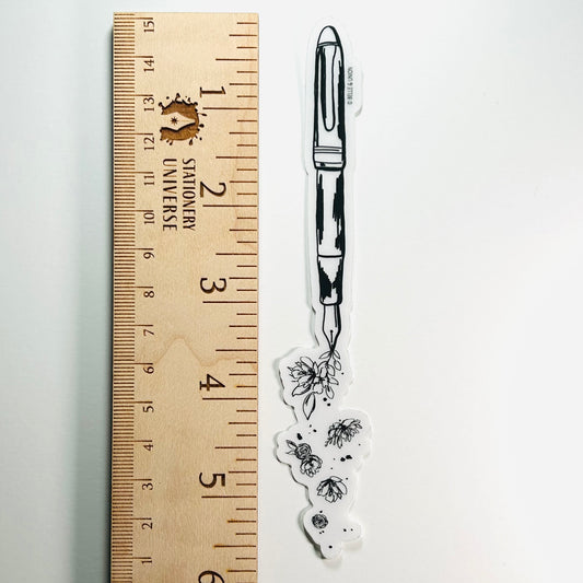 Flourish Floral Fountain Pen sticker