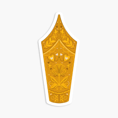 Golden Decorated Nib sticker