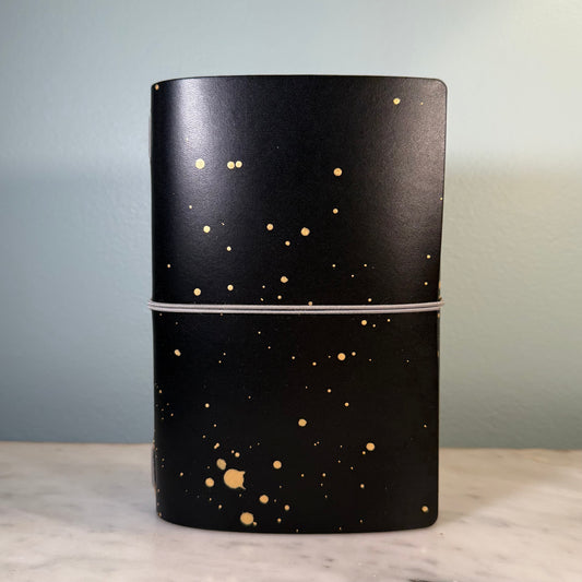 Ollie: B6 Trifold Notebook Cover in Raven by Imperfect Concepts