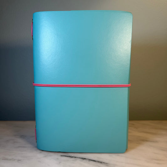 Ollie: B6 Trifold Notebook Cover in exclusive Turquoise by Imperfect Concepts