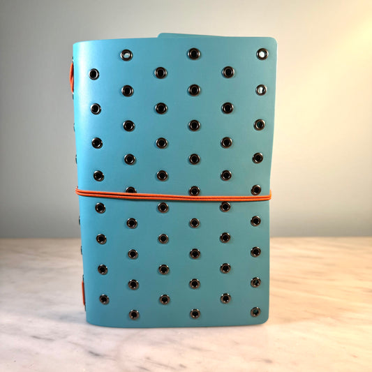 Niko: B6 Trifold Notebook Cover in Exclusive Turquoise by Imperfect Concepts