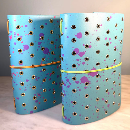 Niko: B6 Trifold Notebook Cover in Exclusive Turquoise by Imperfect Concepts