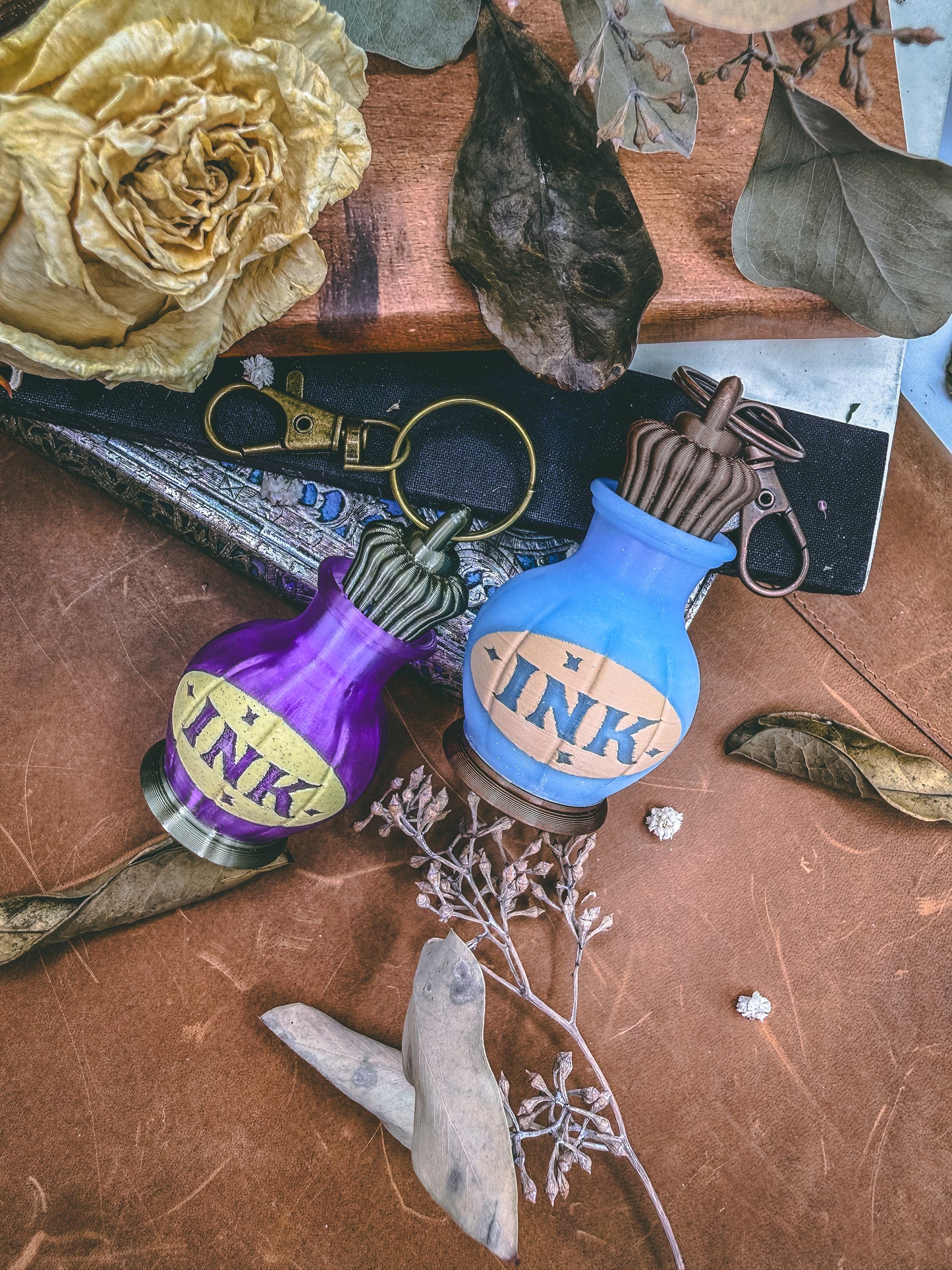 Illuminated Ink Bottle: Light Up Clicker Keychain by Kaleidocraft - Stationery Universe Exclusive