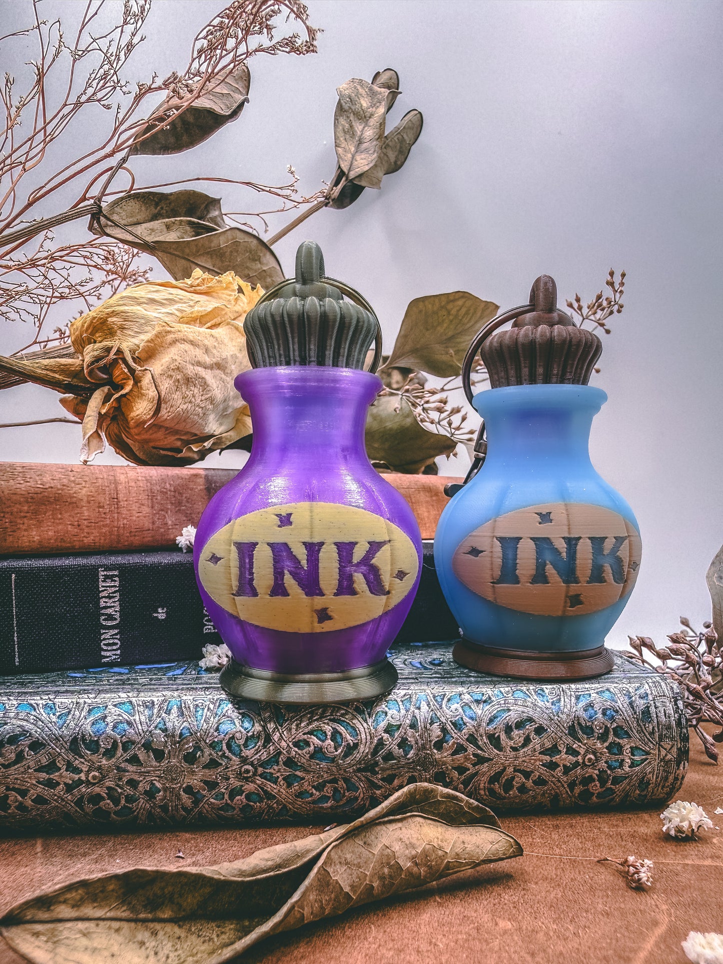 Illuminated Ink Bottle: Light Up Clicker Keychain by Kaleidocraft - Stationery Universe Exclusive