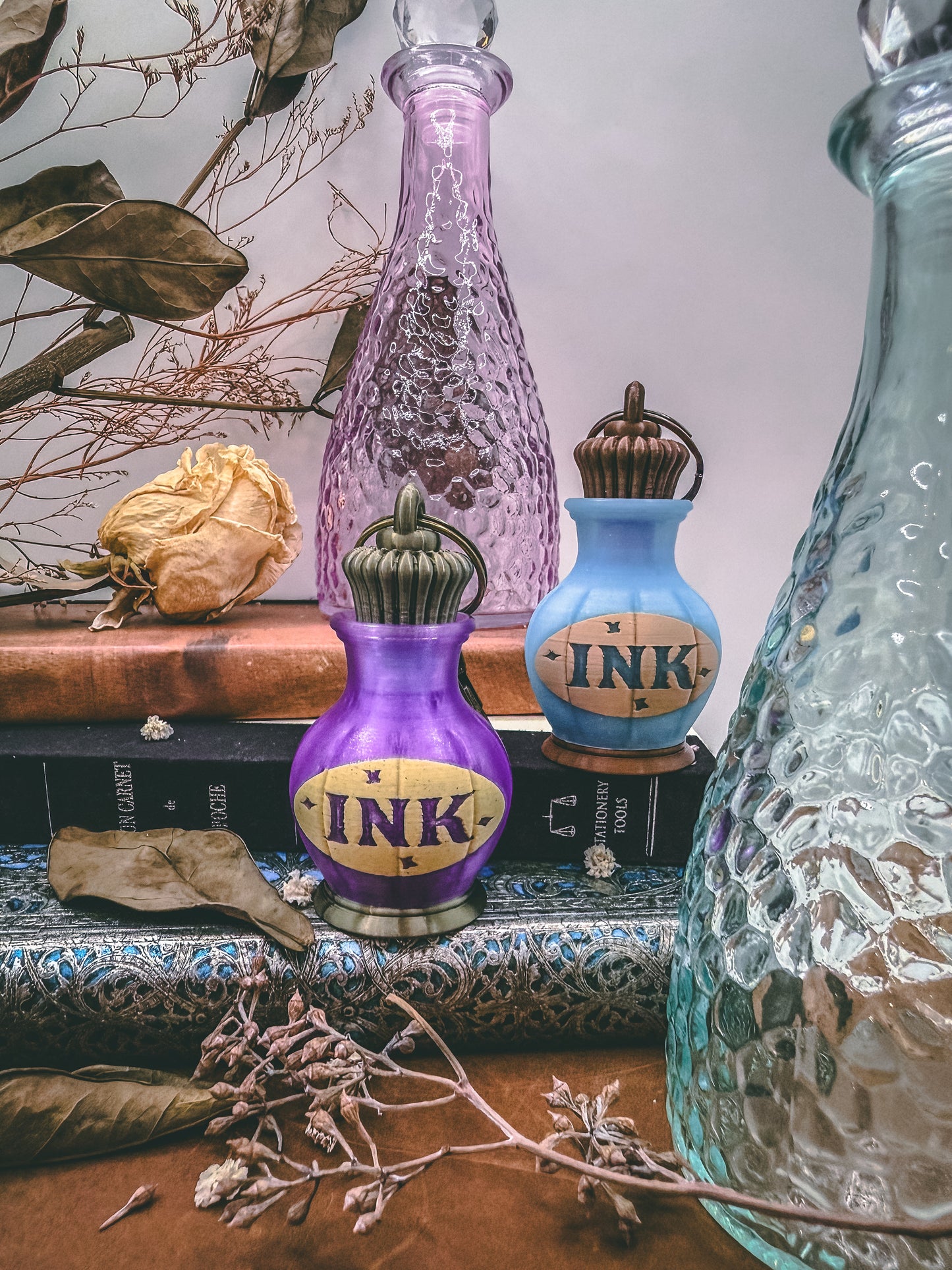 Illuminated Ink Bottle: Light Up Clicker Keychain by Kaleidocraft - Stationery Universe Exclusive