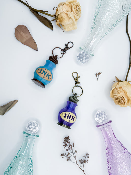 Illuminated Ink Bottle: Light Up Clicker Keychain by Kaleidocraft - Stationery Universe Exclusive