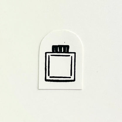 Mini ink bottle stamp, design #2