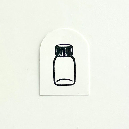 Mini ink bottle stamp, design #3