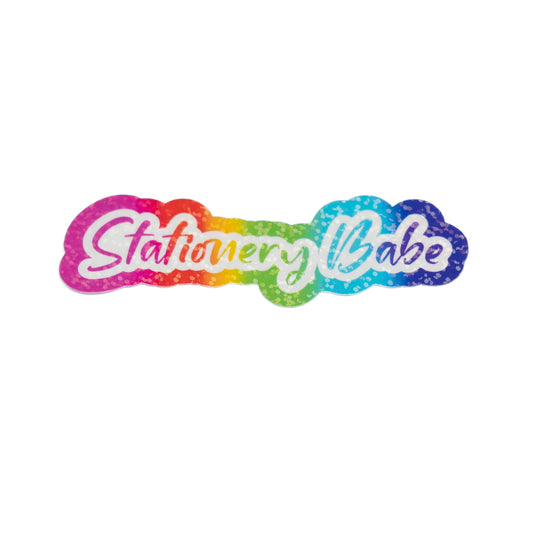 Stationery Babe - Rainbow Sparkly Vinyl Decal 🌈