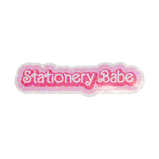 Stationery Babe - Pink Sparkly Vinyl Decal 💖