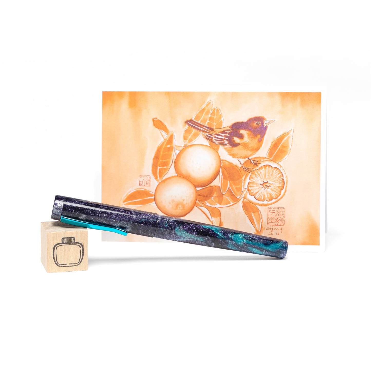 Mini ink bottle stamp, design #5
