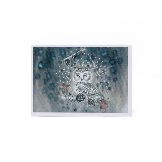 Nightwatch Song - Saw-Whet Owl in the Stars Notecard