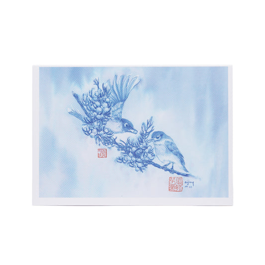 Juniper Song - Bluebirds with Berries Notecard
