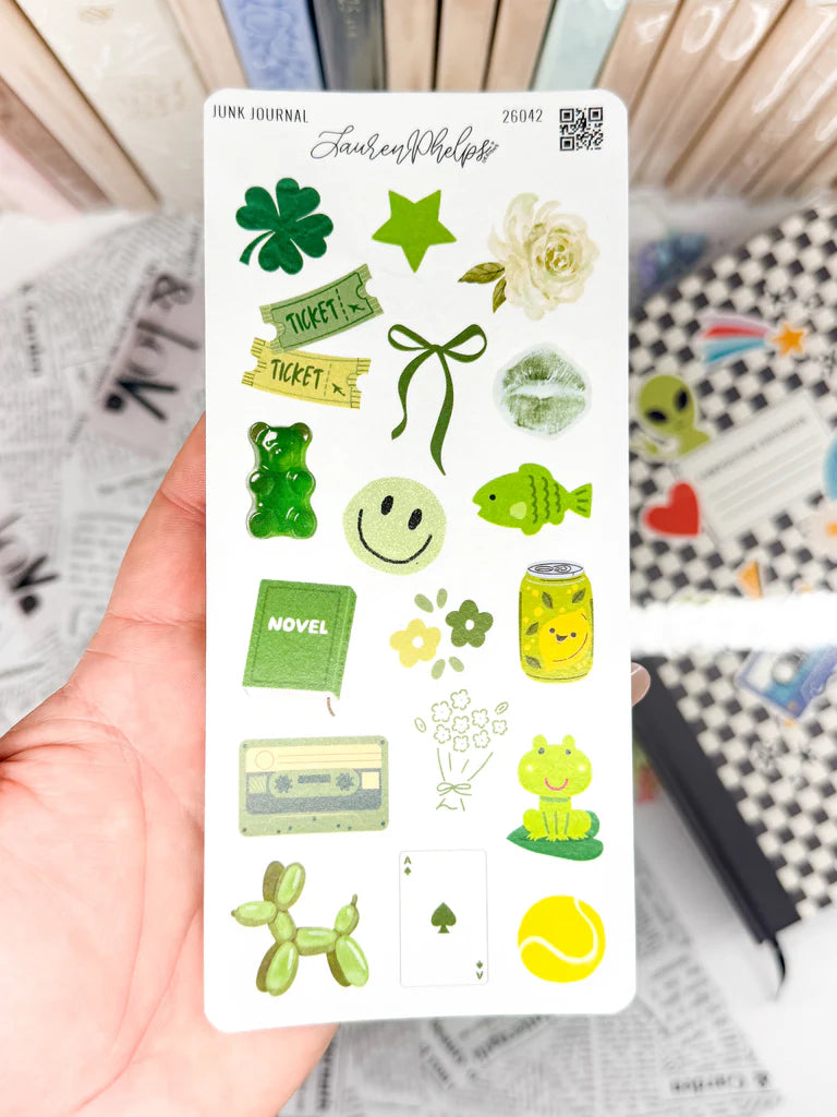 Junk Journal Trinkets Sticker Sheets by Lauren Phelps Designs