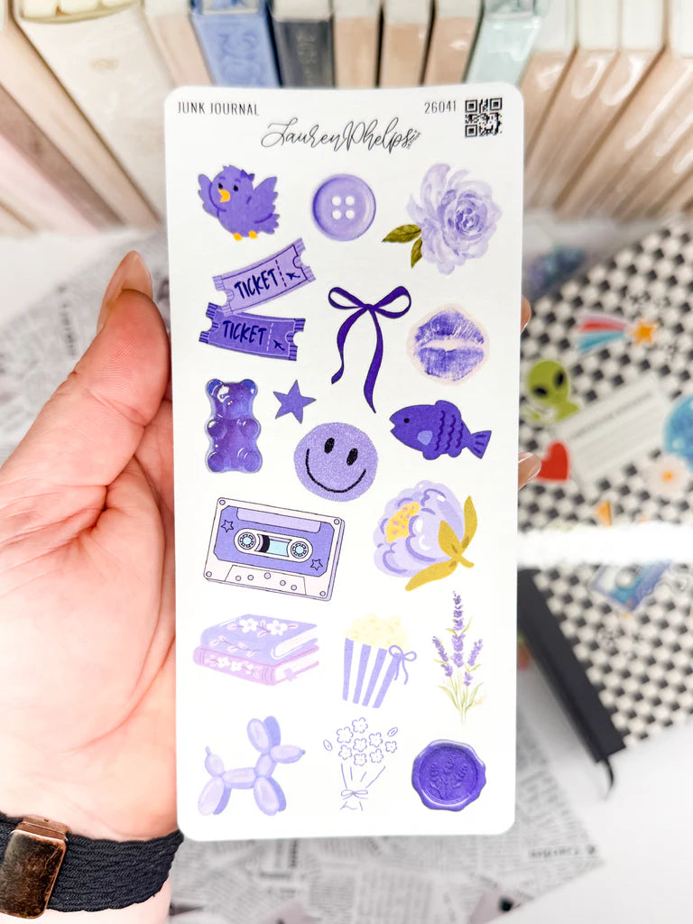 Junk Journal Trinkets Sticker Sheets by Lauren Phelps Designs