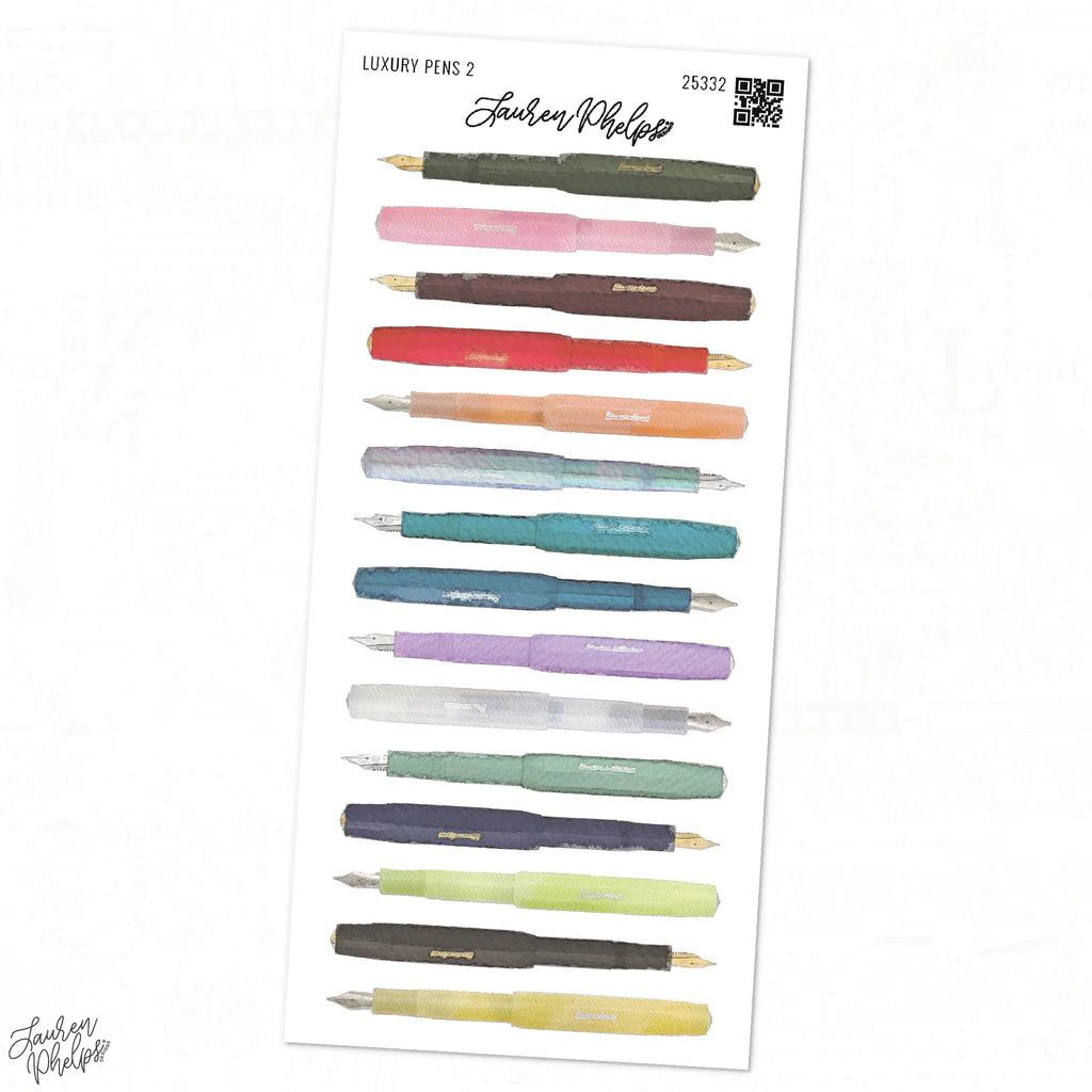 Luxury Pens Sticker Sheets by Lauren Phelps Designs