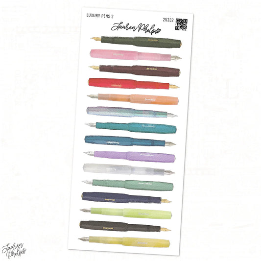 Luxury Pens Sticker Sheets by Lauren Phelps Designs