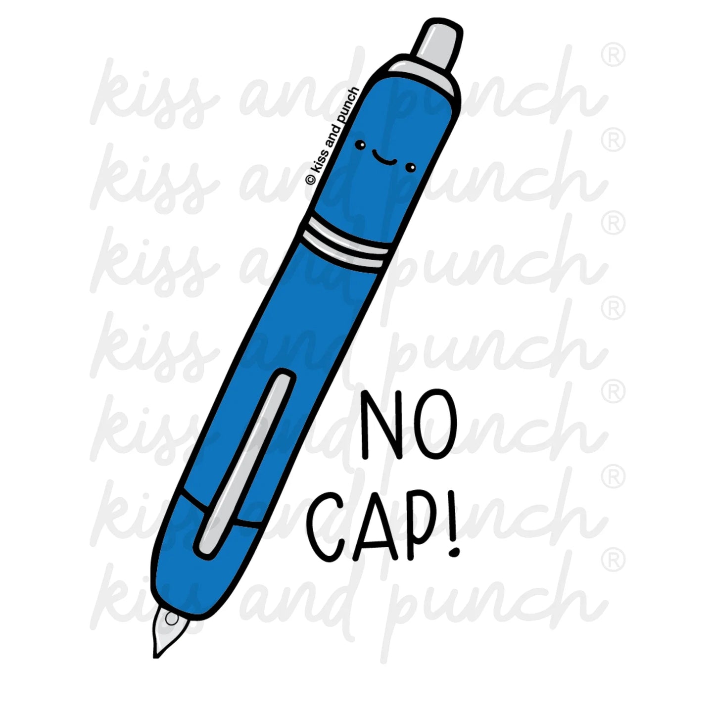 No Cap Vinyl Decal Sticker - by Kiss and Punch x Stationery Universe