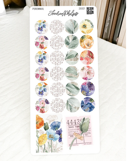 Perennials Collection Sticker Sheet Bundle of 6 by Lauren Phelps Designs