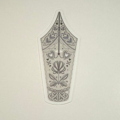 Silver Decorated Nib sticker