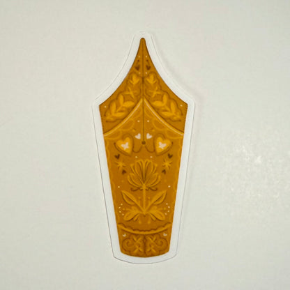 Golden Decorated Nib sticker