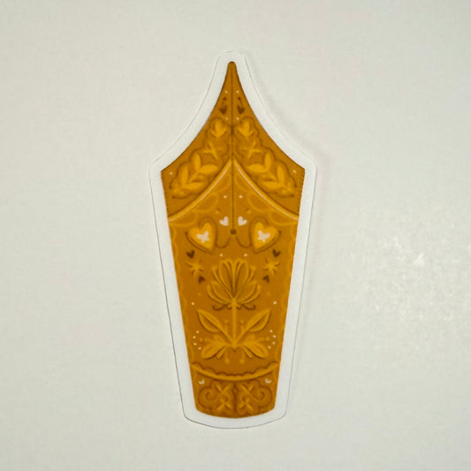 Golden Decorated Nib sticker