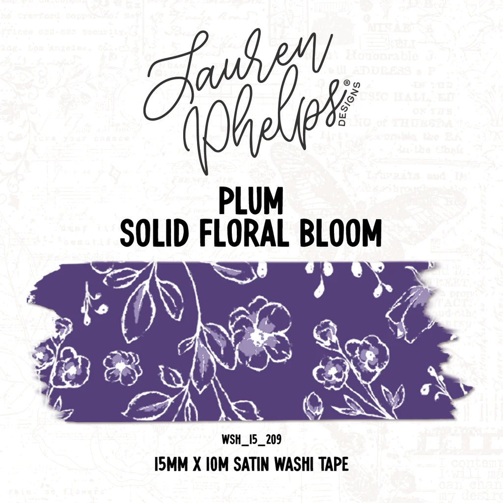 Solid Floral Bloom Washi Tape by Lauren Phelps Designs