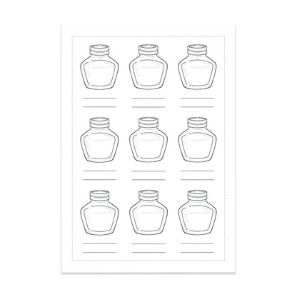 Ink Swatch Pots: Full Page A5 Sticker Sheet by Oops a Daisy x Stationery Universe