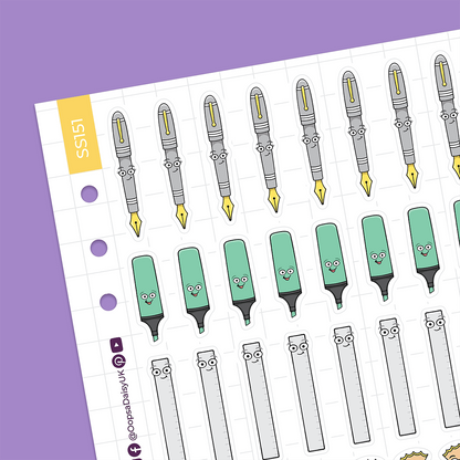 Stationery Gang A5 sticker sheet
