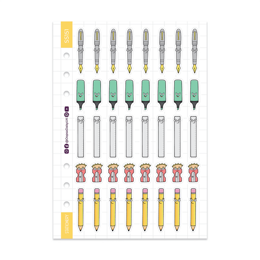 Stationery Gang A5 sticker sheet