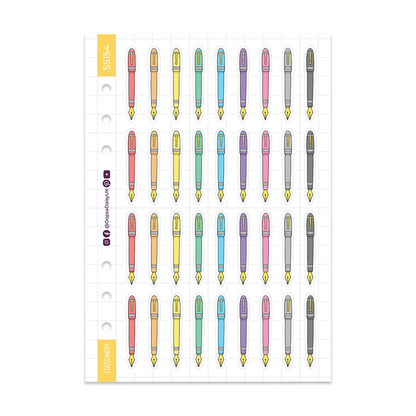 Rainbow Fountain Pens a5 sticker sheet