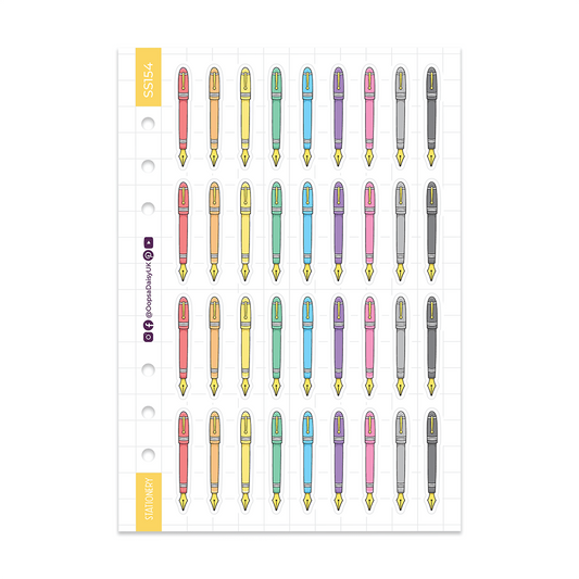 Rainbow Fountain Pens a5 sticker sheet